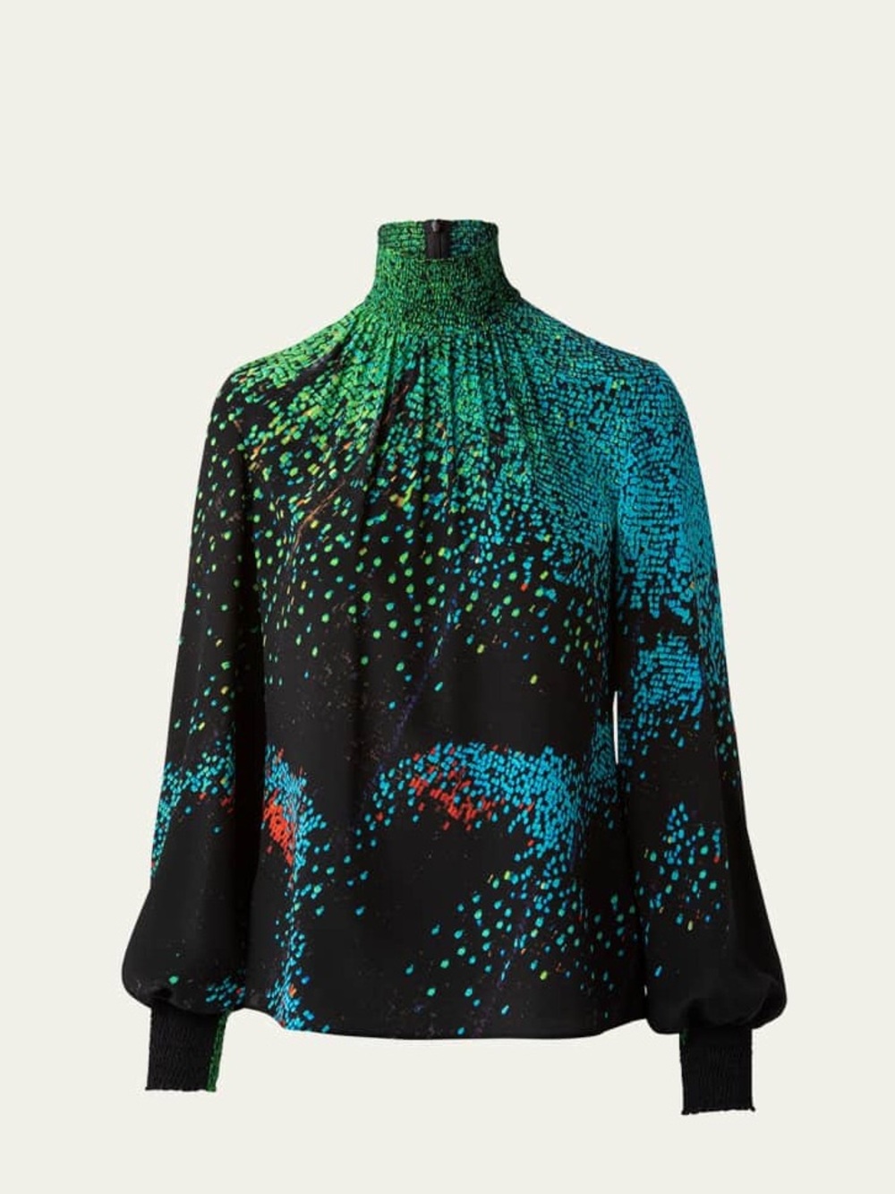 AKRIS Punto 100% Silk Close Up Butterfly Wing Print Blouse Top XL